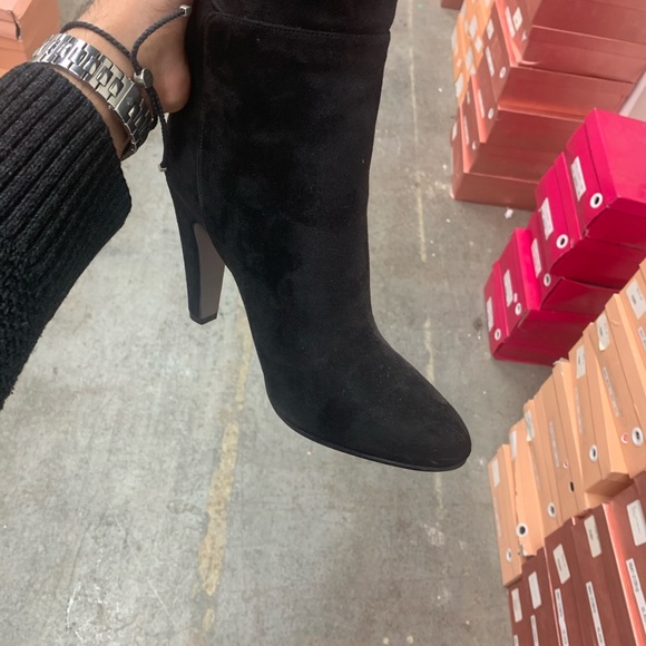 Knee High Block Heel Boots in Black Faux Suede VEGAN 8.5/9 - Picture 6 of 9